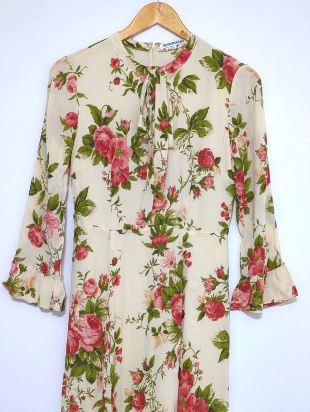 Reformation Castel Floral Tie Neck Midi Dress Cottagecore 8 - Picture 5 of 9